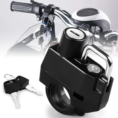 Antivol de casque pour guidon moto et scooter, 2 clés