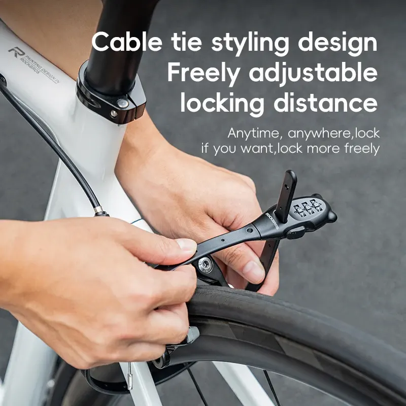 Antivol vélo à code ROCKBROS, câble acier gainé façon collier, photo 3