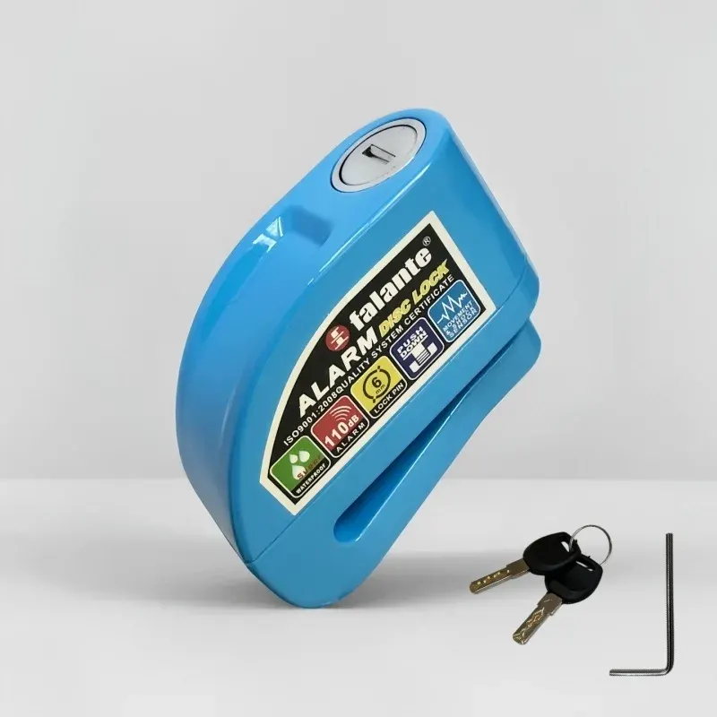 Bloque-disque moto avec alarme 110 dB, couleur Bleu