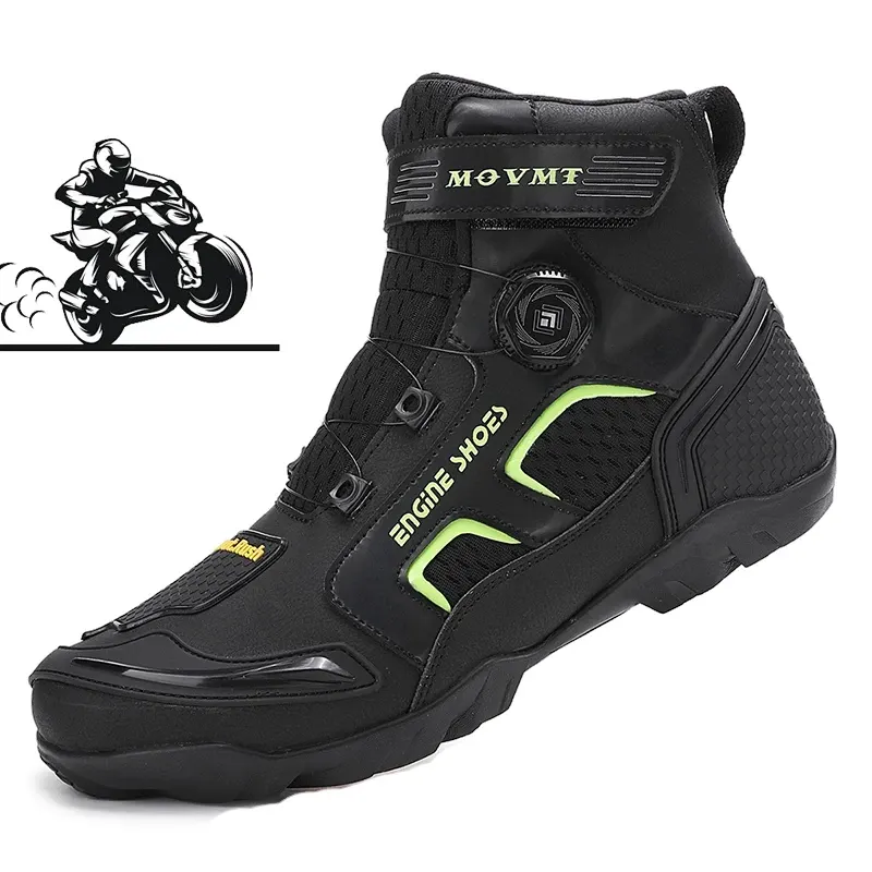 Bottines moto à serrage rotatif