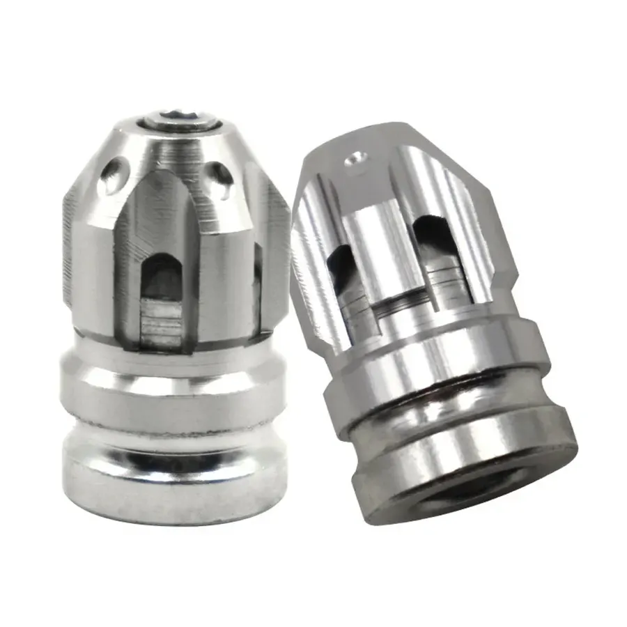 Bouchons de valve moto en aluminium CNC (la paire), couleur Argent