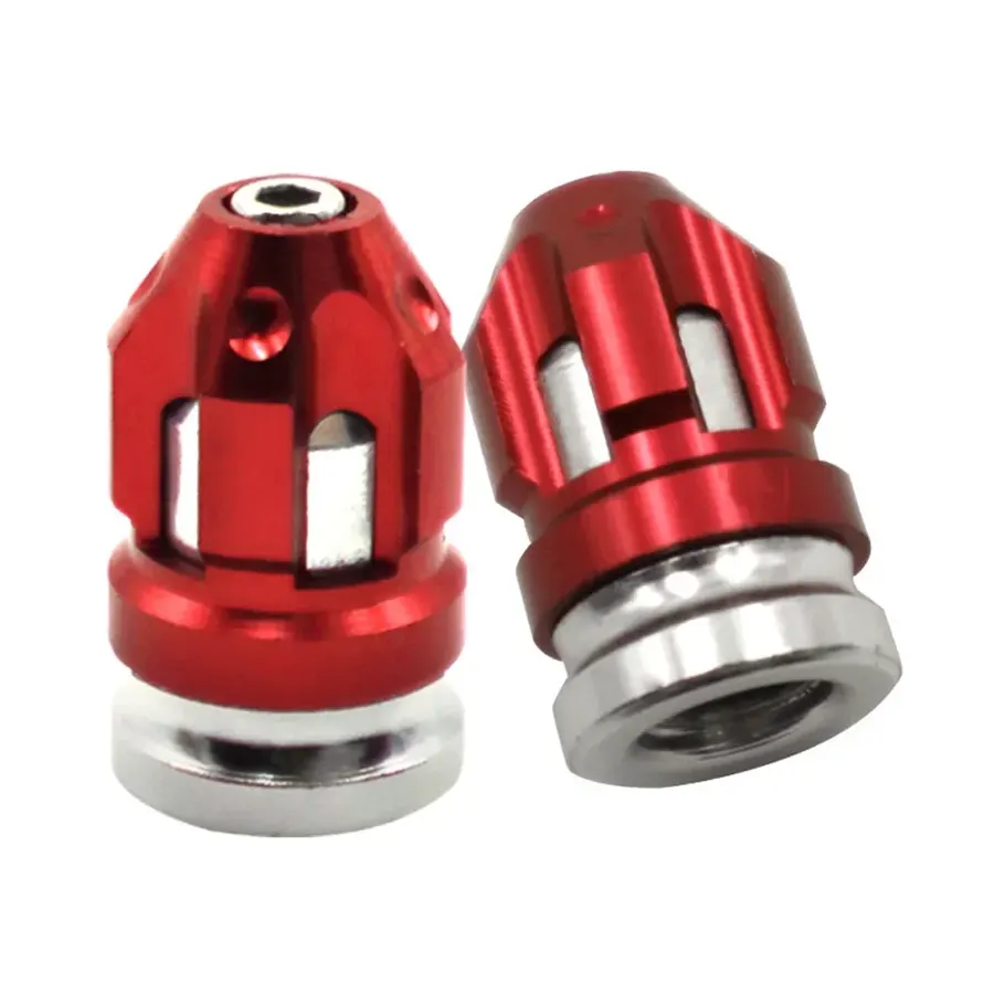Bouchons de valve moto en aluminium CNC (la paire), couleur Rouge