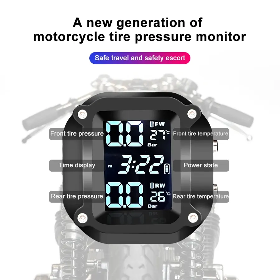 Capteurs de pression des pneus moto TPMS avec écran étanche, photo 2