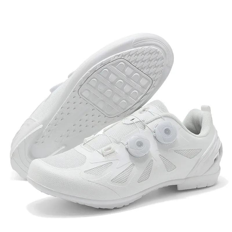 Chaussures vélo et VTT à semelle plate, serrage rotatif, homme et femme