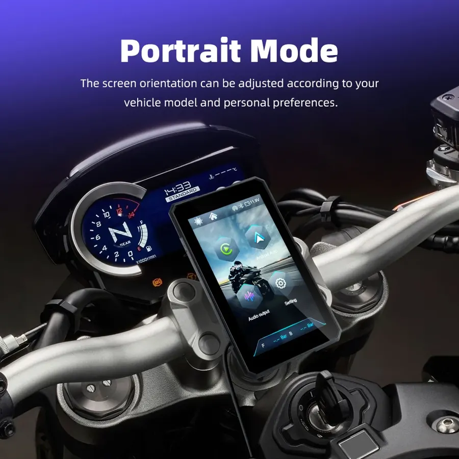 Écran moto CarPlay et Android Auto sans fil EKIY M15, 5 pouces, photo 3