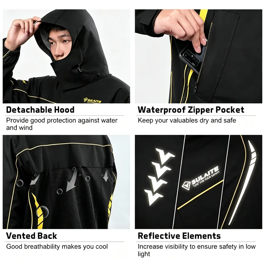 Ensemble de pluie moto SULAITE (veste + pantalon), photo 4