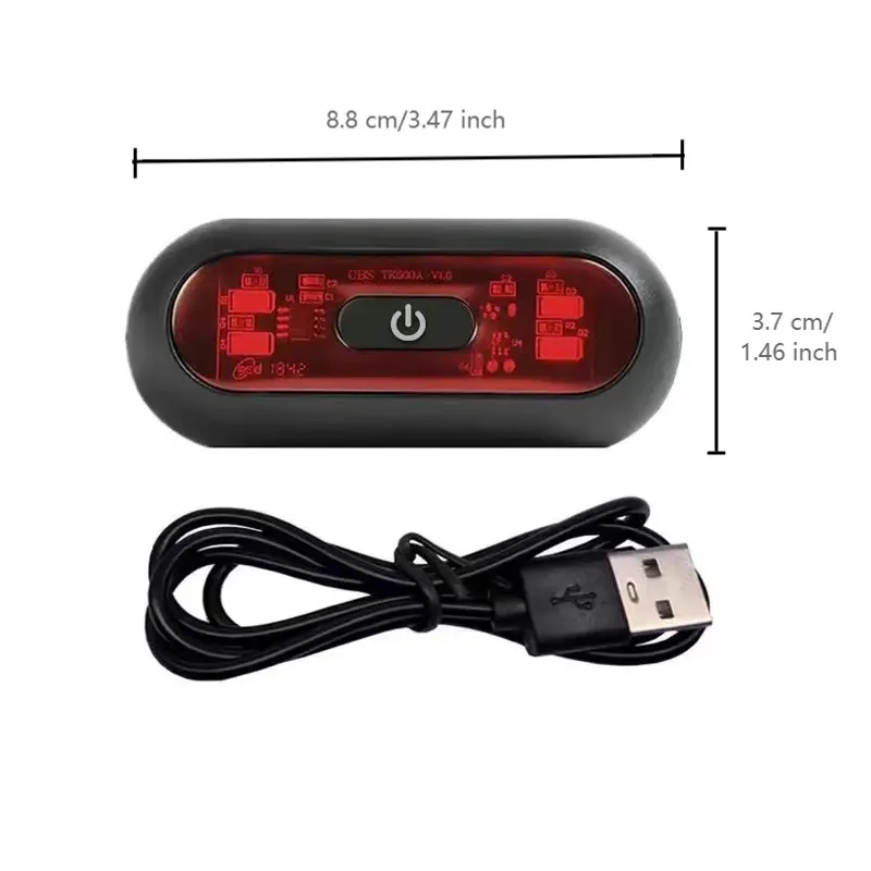 Feu arrière LED pour casque, rechargeable USB, photo 5