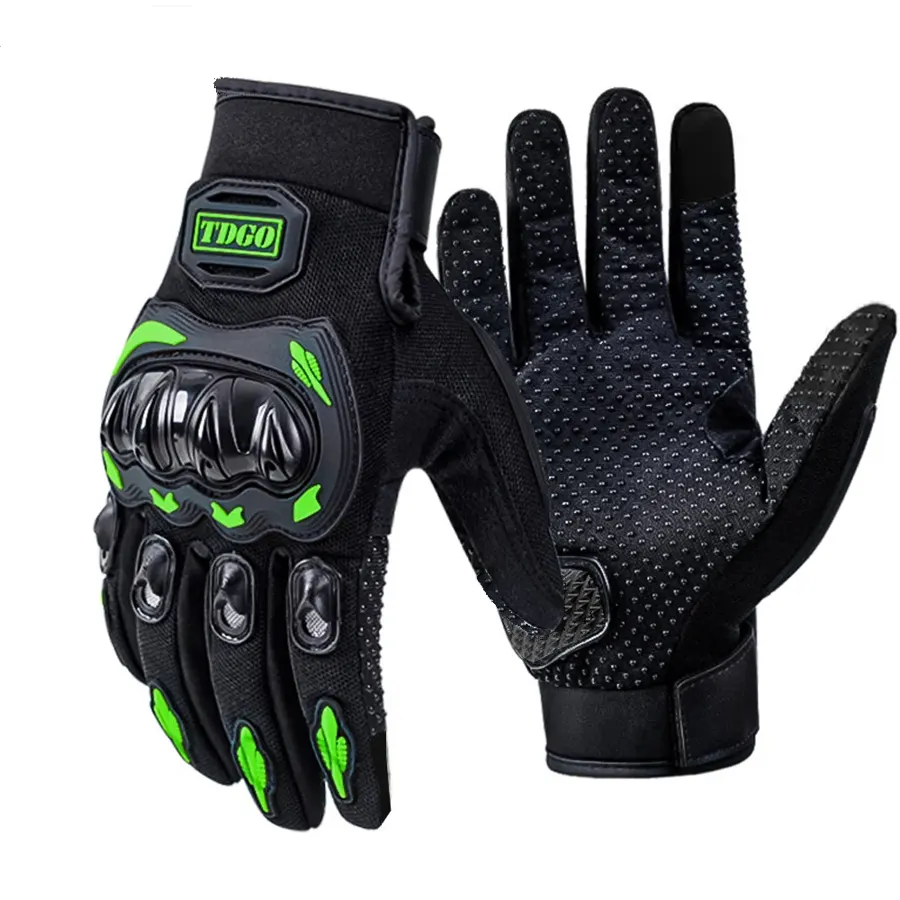 Gants moto été à coques renforcées, couleur Noir et vert