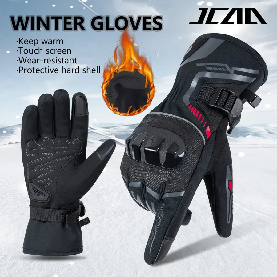 Gants moto d'hiver imperméables avec coques, compatibles tactile, photo 2