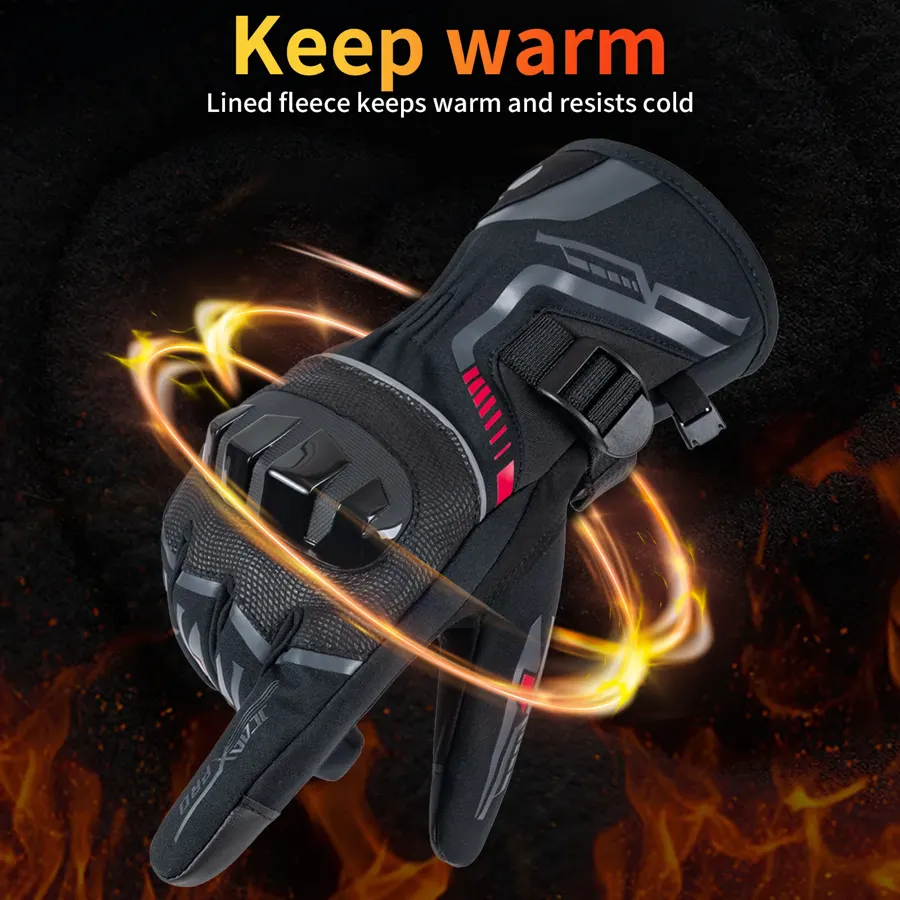 Gants moto d'hiver imperméables avec coques, compatibles tactile, photo 4