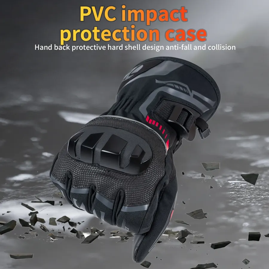 Gants moto d'hiver imperméables avec coques, compatibles tactile, photo 5