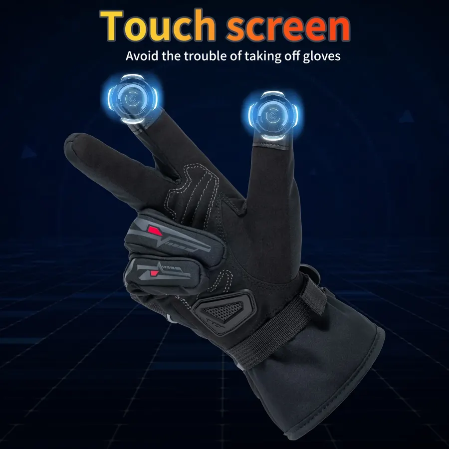 Gants moto d'hiver imperméables avec coques, compatibles tactile, photo 6