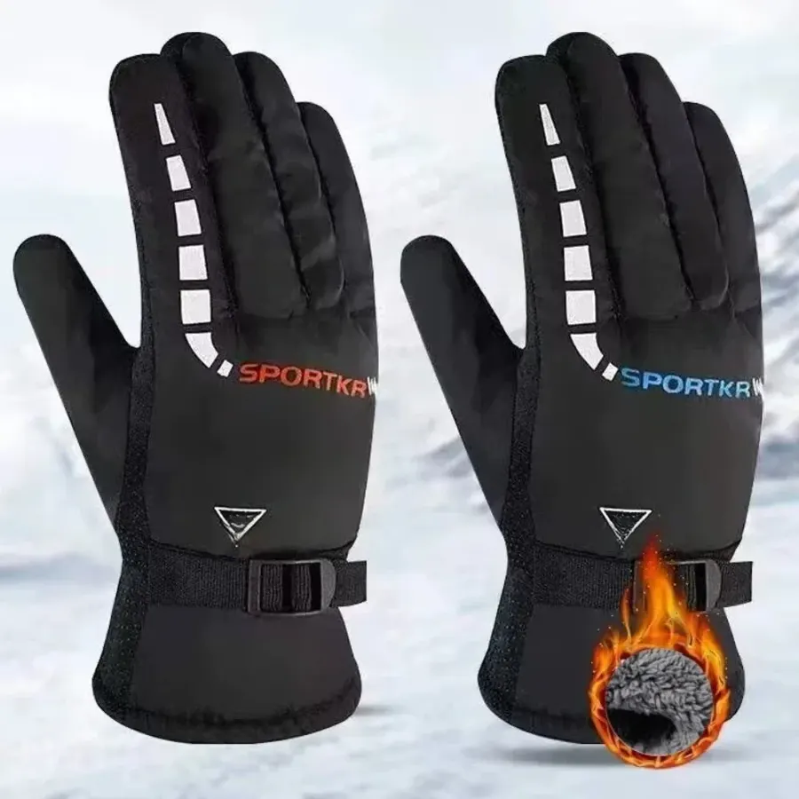 Gants moto hiver imperméables doublés polaire, photo 2