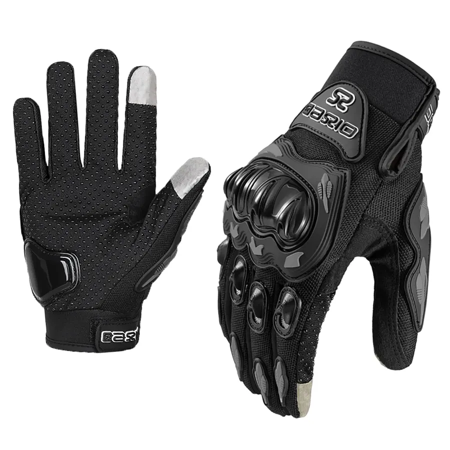 Gants moto respirants antidérapants, couleur Noir