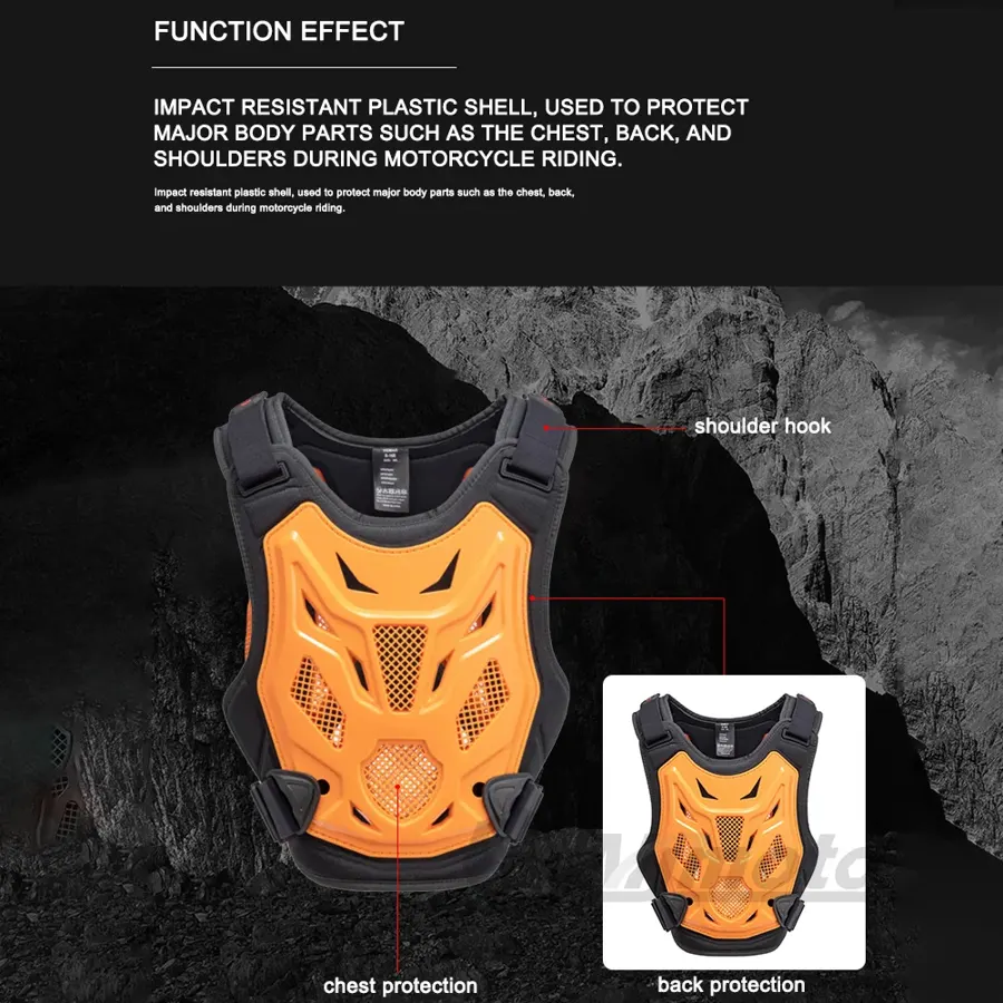 Gilet pare-pierres moto cross torse et dos, photo 4