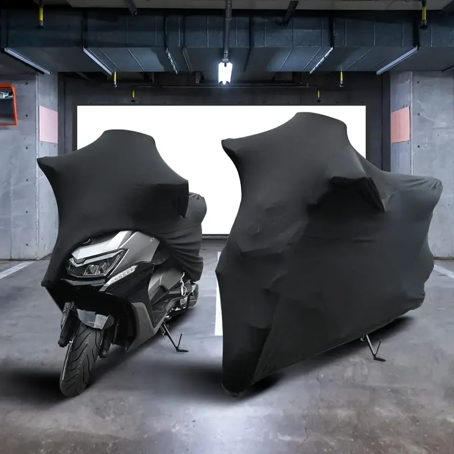 Housse moto d'intérieur en tissu extensible anti-poussière, photo 6