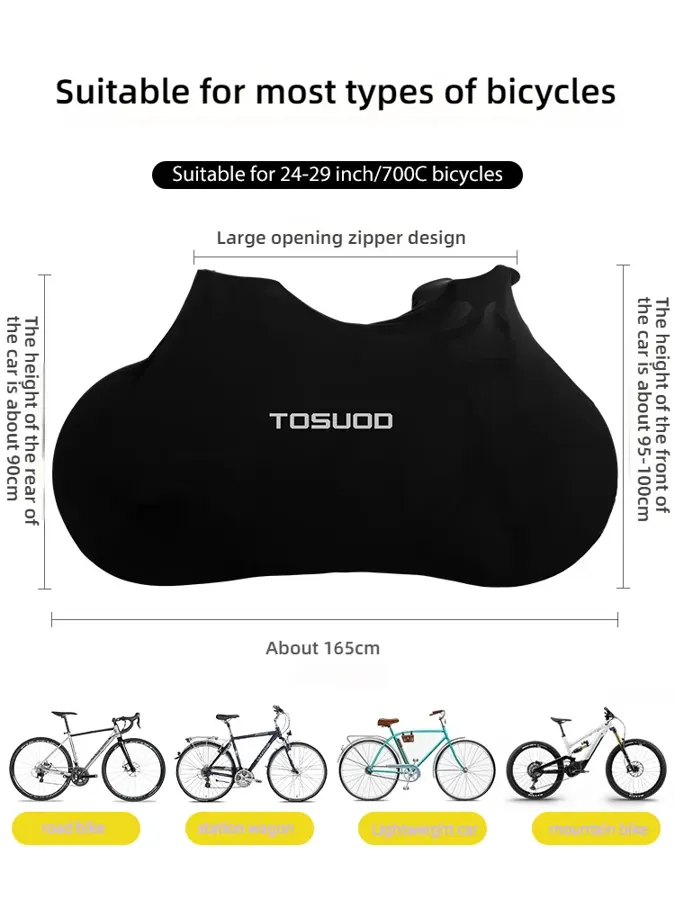 Housse de vélo intégrale TOSUOD extensible, roues 26 à 28,5 pouces, photo 3
