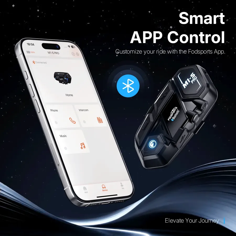 Intercom moto Fodsports M1-S Pro avec application, 10 motards, photo 2