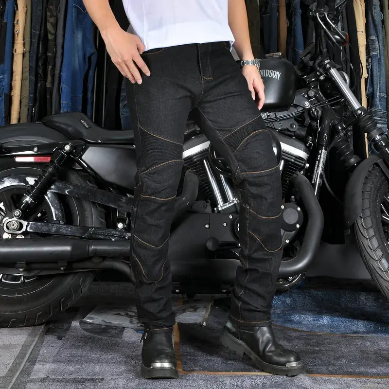 Jean moto homme stretch avec protections genoux et hanches, photo 5
