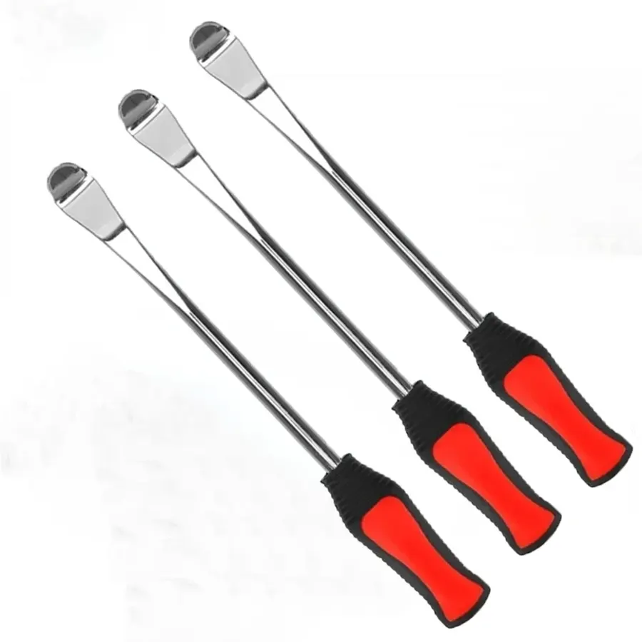Kit démonte-pneus moto : 3 leviers 30 cm, protège-jantes et obus de valve, photo 3