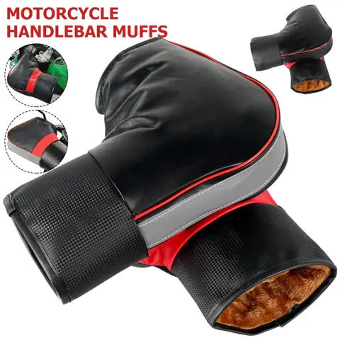 Manchons de guidon moto et scooter pour l'hiver, doublure peluche