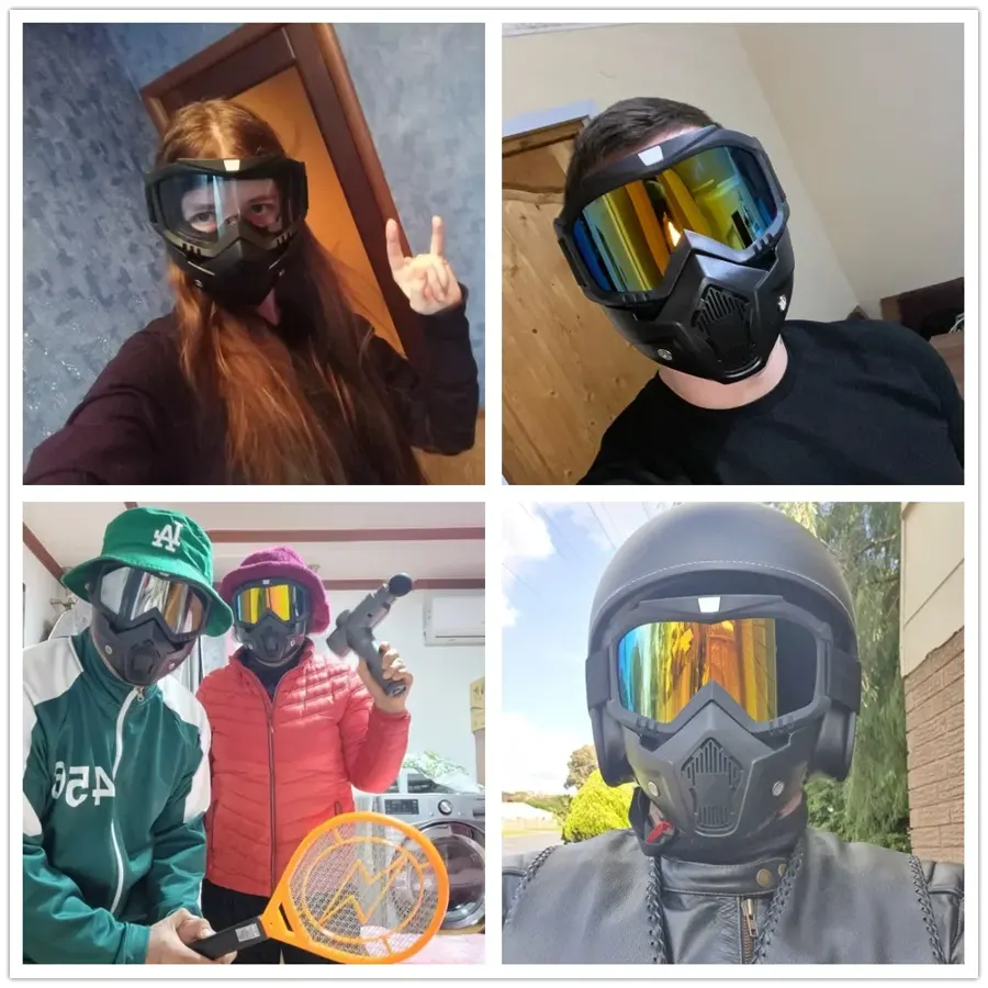 Masque moto cross avec lunettes amovibles, photo 3