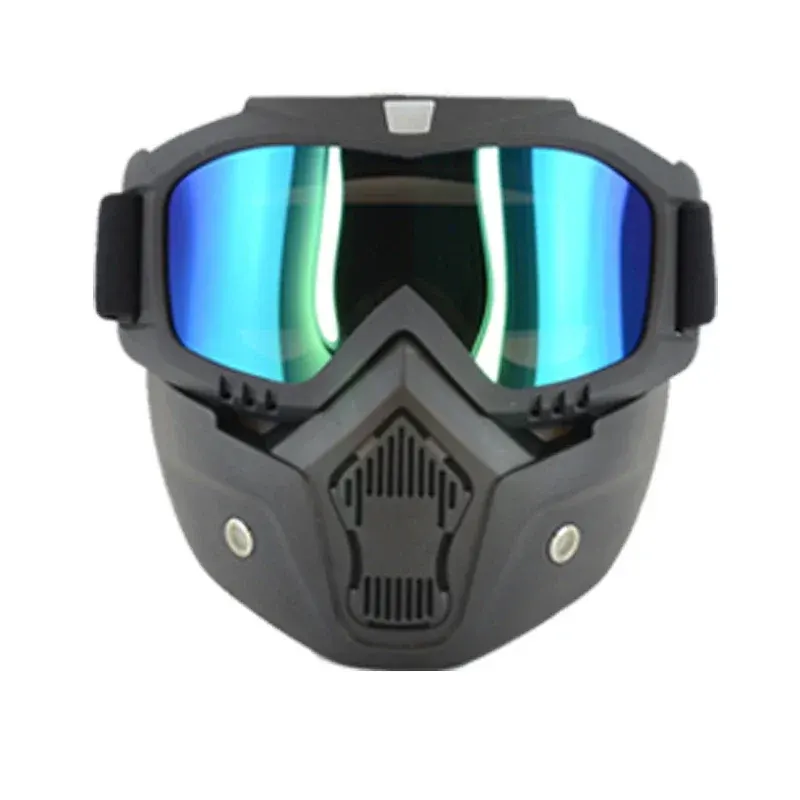 Masque moto cross avec lunettes amovibles, écran Irisé