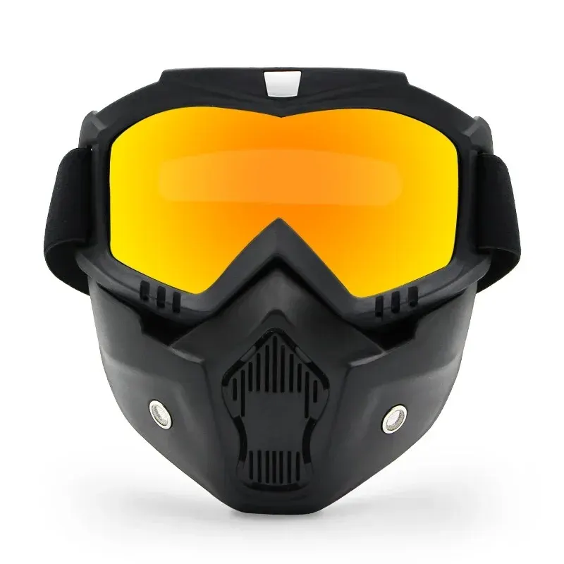 Masque moto cross avec lunettes amovibles, écran Rouge miroir