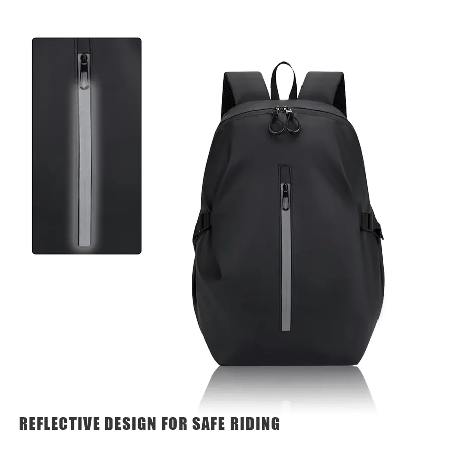 Sac à dos moto porte-casque imperméable avec bande réfléchissante, photo 5