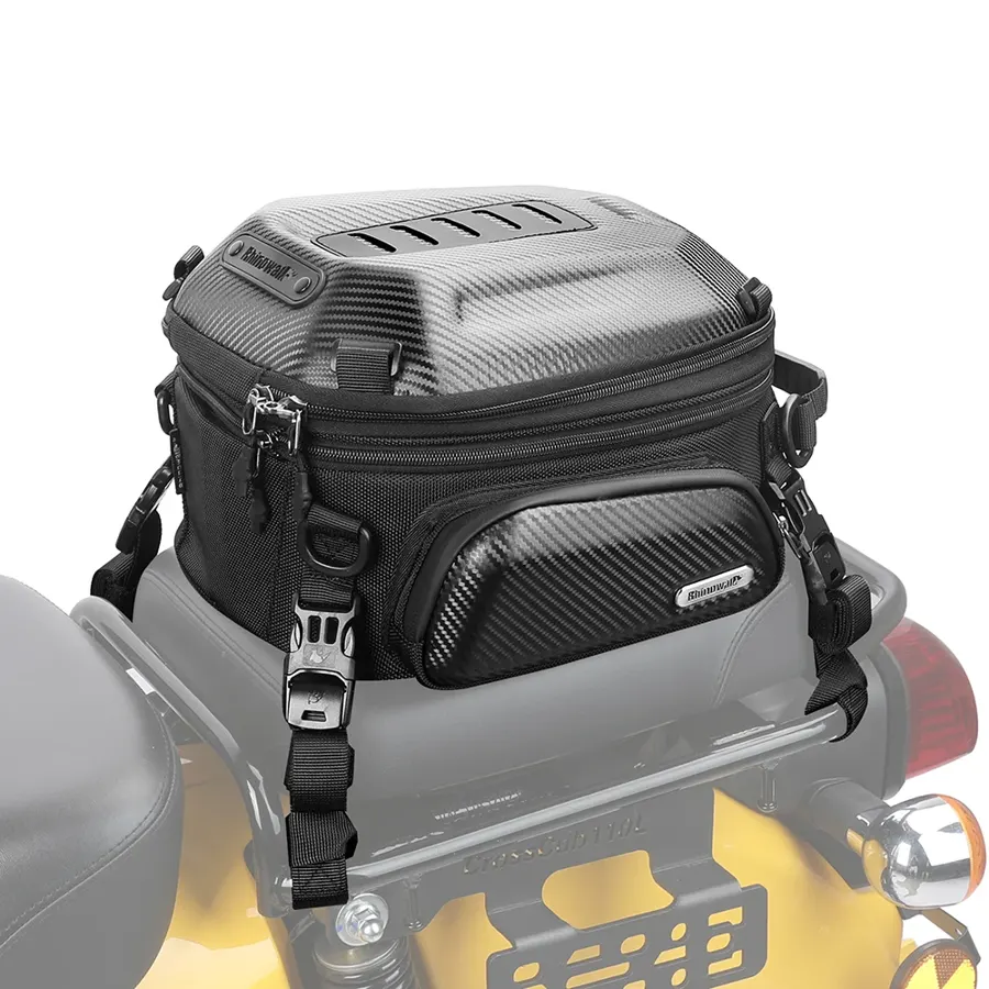 Sacoche arrière Rhinowalk coque rigide extensible 12-18 L, portable en sac à dos, photo 6