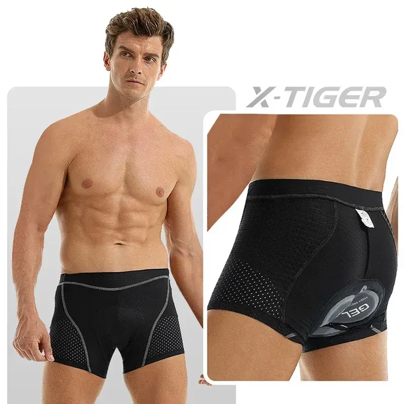 Sous-short vélo rembourré X-TIGER, peau gel 5D, homme, photo 3