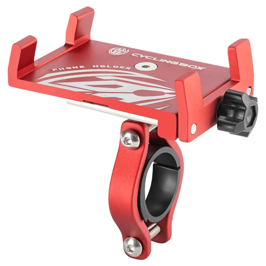 Support téléphone moto en aluminium, couleur Rouge