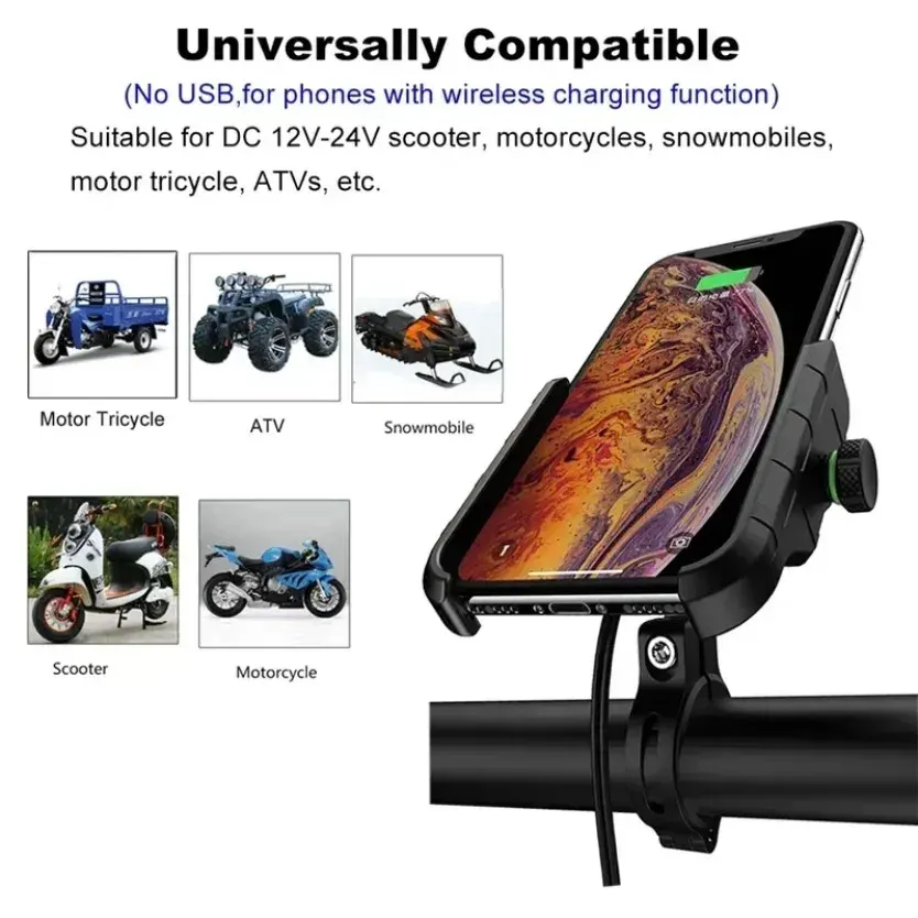 Support téléphone moto avec chargeur sans fil, photo 2