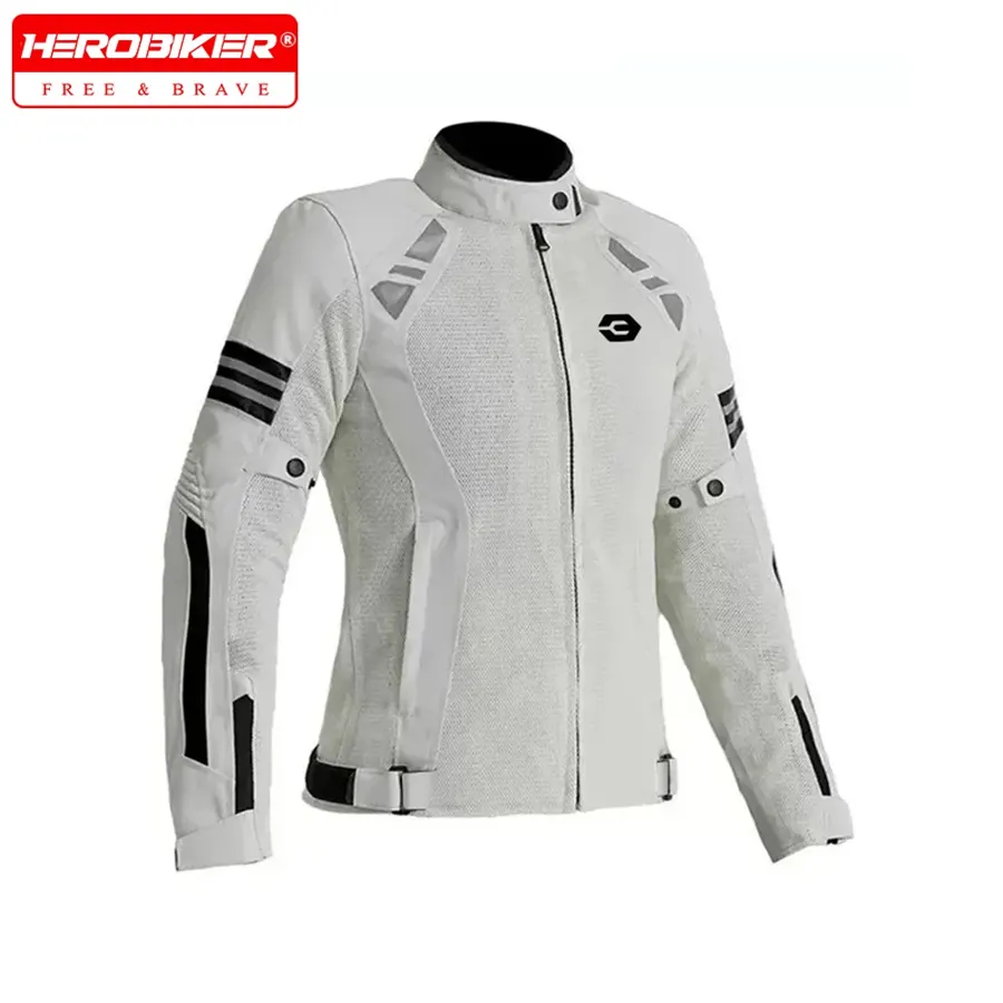 Veste moto femme d'été en maille HEROBIKER, 5 protections, photo 3