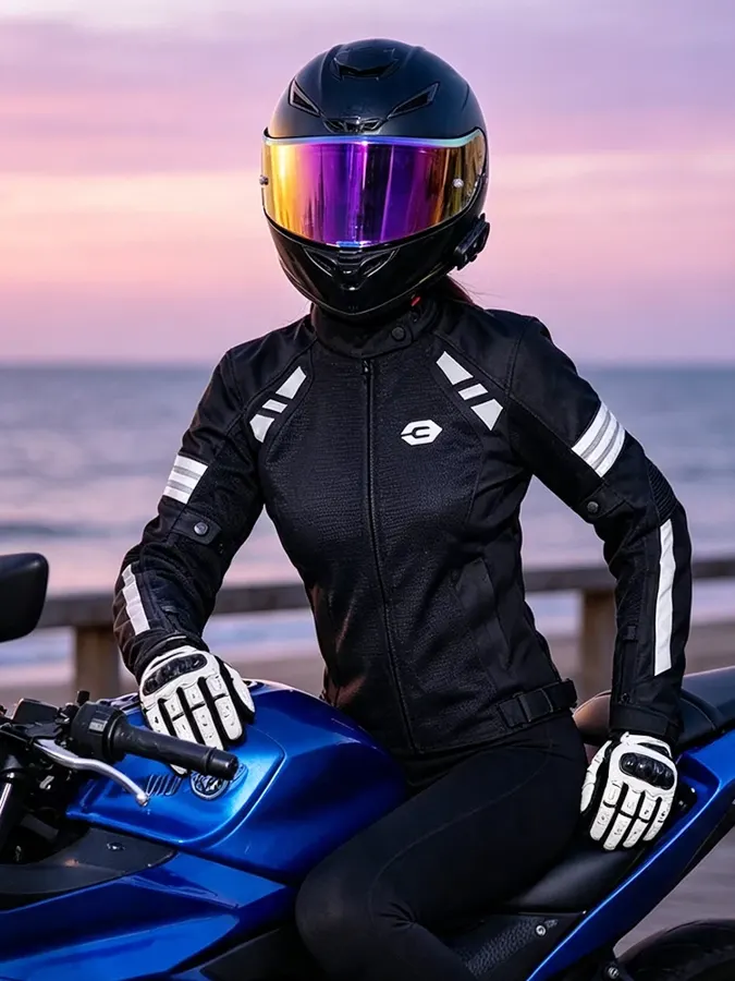 Veste moto femme d'été en maille HEROBIKER, 5 protections, photo 6