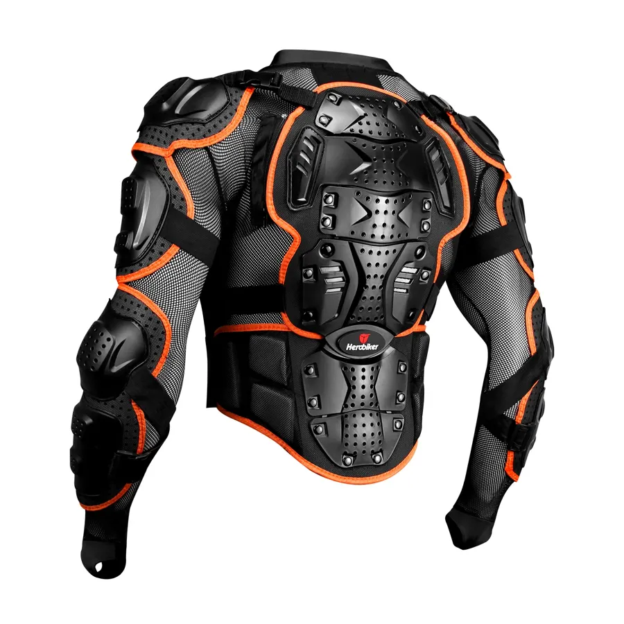 Veste de protection intégrale cross, noir et orange, photo 2
