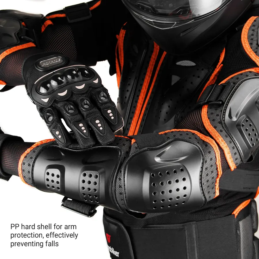 Veste de protection intégrale cross, noir et orange, photo 5
